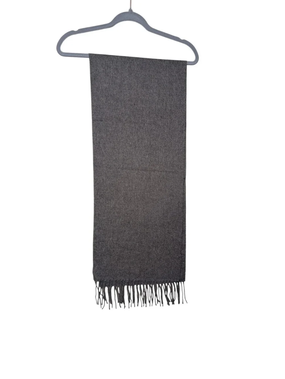 Cejon Gray Acrylic Scarf Made in Italy Soft Fringe Warm Winter Neck Wrap muffler